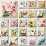 Load image into Gallery viewer, Hot sale fashion cute birds bikes sunflowers deer pillow cases beauty square double sides pattern pillow covers size 45*45cm
