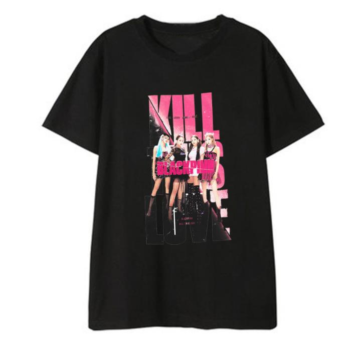 Summer style kpop blackpink photo/logo printing t shirt unisex fashion o neck short sleeve t-shirt 3 colors top tees