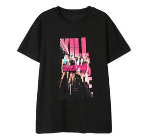Summer style kpop blackpink photo/logo printing t shirt unisex fashion o neck short sleeve t-shirt 3 colors top tees