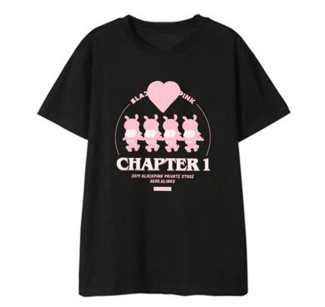 Summer style kpop blackpink photo/logo printing t shirt unisex fashion o neck short sleeve t-shirt 3 colors top tees