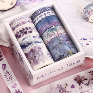 10Pcs/Set Cute Plant Leaves Washi Tape Kawaii Flower Masking Tape Whale Decorative Tape For Sticker Scrapbooking DIY Photo Album