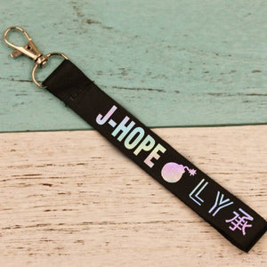 Fashion Bangtan Boys Keychain Braided Ribbon Keyring Women Men Phone Case Lanyard Key Chain Car Wallet Bag Pendant JIMIN SUGA