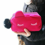 Load image into Gallery viewer, New Cute Flannel Small Cosmetic Bags Women Makeup Cartoon Cat Storage Bags Travel Organizer Pen Pencil Pouch Bags Free shipping
