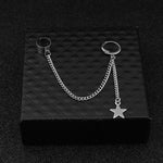 Load image into Gallery viewer, fashion jewelry 1 PCS KPOP Bangtan Boys Album JIMIN star Stud Earrings Stainless Double Pierced Earrings Star Moon Jewelry
