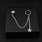 Load image into Gallery viewer, fashion jewelry 1 PCS KPOP Bangtan Boys Album JIMIN star Stud Earrings Stainless Double Pierced Earrings Star Moon Jewelry
