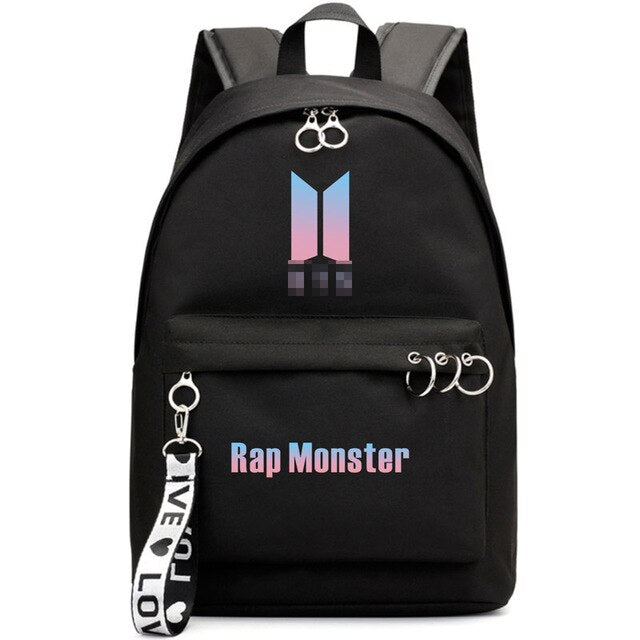 2019 Outdoor wild casual bangtanes student school canvas backpack boys kpop army bomb fresh trend fan pouch bags for women