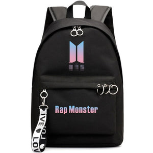 2019 Outdoor wild casual bangtanes student school canvas backpack boys kpop army bomb fresh trend fan pouch bags for women