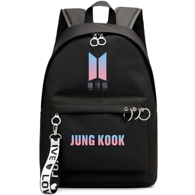 2019 Outdoor wild casual bangtanes student school canvas backpack boys kpop army bomb fresh trend fan pouch bags for women