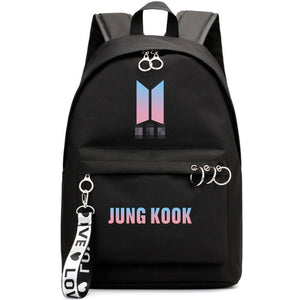 2019 Outdoor wild casual bangtanes student school canvas backpack boys kpop army bomb fresh trend fan pouch bags for women