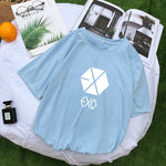 Load image into Gallery viewer, EXO Kpop Short Sleeve Tshirt Women Summer New Korean Cotton Tee Shirt Femme Casual Streetwear Tumblr Harajuku Tops Camisas Mujer

