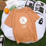 Load image into Gallery viewer, EXO Kpop Short Sleeve Tshirt Women Summer New Korean Cotton Tee Shirt Femme Casual Streetwear Tumblr Harajuku Tops Camisas Mujer
