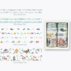 10Pcs/Set Cute Plant Leaves Washi Tape Kawaii Flower Masking Tape Whale Decorative Tape For Sticker Scrapbooking DIY Photo Album