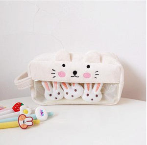 Plush Cute Pencil Case Kawaii Large Capacity Pencilcase School Pen Case Supplies Pencil Bag School Box Pencils Pouch Stationery