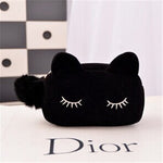 Load image into Gallery viewer, New Cute Flannel Small Cosmetic Bags Women Makeup Cartoon Cat Storage Bags Travel Organizer Pen Pencil Pouch Bags Free shipping

