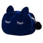 Load image into Gallery viewer, New Cute Flannel Small Cosmetic Bags Women Makeup Cartoon Cat Storage Bags Travel Organizer Pen Pencil Pouch Bags Free shipping
