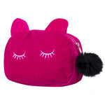 Load image into Gallery viewer, New Cute Flannel Small Cosmetic Bags Women Makeup Cartoon Cat Storage Bags Travel Organizer Pen Pencil Pouch Bags Free shipping
