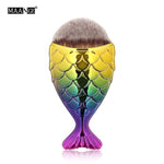 Load image into Gallery viewer, 1Pcs Cute Mermaid Foundation Power Makeup Brush Blending Contour Blush Fish Scale Cosmetic Beauty Make Up Brush Tools Maquiagem
