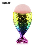 Load image into Gallery viewer, 1Pcs Cute Mermaid Foundation Power Makeup Brush Blending Contour Blush Fish Scale Cosmetic Beauty Make Up Brush Tools Maquiagem
