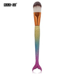 Load image into Gallery viewer, 1Pcs Cute Mermaid Foundation Power Makeup Brush Blending Contour Blush Fish Scale Cosmetic Beauty Make Up Brush Tools Maquiagem
