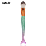 Load image into Gallery viewer, 1Pcs Cute Mermaid Foundation Power Makeup Brush Blending Contour Blush Fish Scale Cosmetic Beauty Make Up Brush Tools Maquiagem

