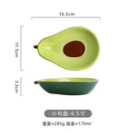 Load image into Gallery viewer, Novelty Huge Cute Green Avocado Shape Ceramic Fruit Salad Plate Snack Dish Rice Soup Bowl Tableware Supplies 6.5inch/8inch Plate

