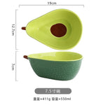 Load image into Gallery viewer, Novelty Huge Cute Green Avocado Shape Ceramic Fruit Salad Plate Snack Dish Rice Soup Bowl Tableware Supplies 6.5inch/8inch Plate
