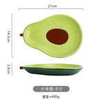 Load image into Gallery viewer, Novelty Huge Cute Green Avocado Shape Ceramic Fruit Salad Plate Snack Dish Rice Soup Bowl Tableware Supplies 6.5inch/8inch Plate
