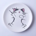 Load image into Gallery viewer, Cartoon Cat Ceramic Plate Creative Cuisine Dish Cute White Plate Steak Rice Soup Bone China Tableware Gift Ceramica Dish
