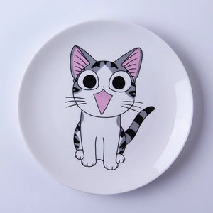 Cartoon Cat Ceramic Plate Creative Cuisine Dish Cute White Plate Steak Rice Soup Bone China Tableware Gift Ceramica Dish