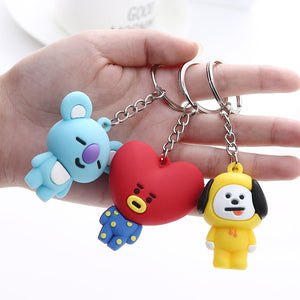 kpop keychain bangtan boys keychain key chain ring pendant jewelry accessories korean cartoon animals rabbit keychain fans gift