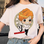 Load image into Gallery viewer, Summer 2020 new women's tee cartoon Bulletproof Boys BTS Style DIY Doll Adorable Korean-style Casual Slim Fit Crew neck T-shirt
