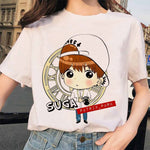 Load image into Gallery viewer, Summer 2020 new women's tee cartoon Bulletproof Boys BTS Style DIY Doll Adorable Korean-style Casual Slim Fit Crew neck T-shirt
