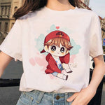 Load image into Gallery viewer, Summer 2020 new women's tee cartoon Bulletproof Boys BTS Style DIY Doll Adorable Korean-style Casual Slim Fit Crew neck T-shirt
