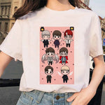 Load image into Gallery viewer, Summer 2020 new women's tee cartoon Bulletproof Boys BTS Style DIY Doll Adorable Korean-style Casual Slim Fit Crew neck T-shirt
