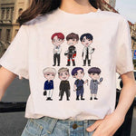 Load image into Gallery viewer, Summer 2020 new women's tee cartoon Bulletproof Boys BTS Style DIY Doll Adorable Korean-style Casual Slim Fit Crew neck T-shirt
