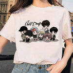 Load image into Gallery viewer, Summer 2020 new women's tee cartoon Bulletproof Boys BTS Style DIY Doll Adorable Korean-style Casual Slim Fit Crew neck T-shirt
