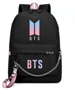 Load image into Gallery viewer, Black idol Backpack Canvas Usb School Bags for Girls Teenagers Backpack Women Cute Korea Harajuku High College Schoolbag
