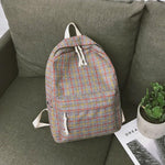 Load image into Gallery viewer, 2set Plaid pattern Backpack Canvas Women Shoulder Bag New Teenager Girl School Backpack Female Mochilas Bagpack

