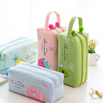 Load image into Gallery viewer, Korean School Pencil Case for Girls Boys Pencilcase Kawaii Fruit Pen Box Big Cartridge Bag Large 2 Zippers Penal Stationery Cute

