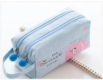 Load image into Gallery viewer, Korean School Pencil Case for Girls Boys Pencilcase Kawaii Fruit Pen Box Big Cartridge Bag Large 2 Zippers Penal Stationery Cute
