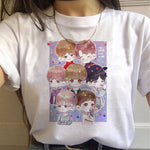 Load image into Gallery viewer, Summer 2020 new women's tee cartoon Bulletproof Boys BTS Style DIY Doll Adorable Korean-style Casual Slim Fit Crew neck T-shirt
