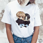 Load image into Gallery viewer, Harajuku JIN SUGA J HOPE JIMIN V JUNGKOOK t-shirt bangtan boys t shirt women korean style Oversized kpop tshirt female ulzzang
