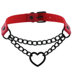 Load image into Gallery viewer, All black Heart chain choker goth girls collar grunge style punk chokers harajuku kawaii necklace  chocker halloween accessories
