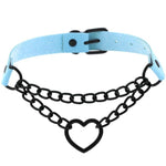 Load image into Gallery viewer, All black Heart chain choker goth girls collar grunge style punk chokers harajuku kawaii necklace  chocker halloween accessories
