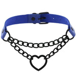 Load image into Gallery viewer, All black Heart chain choker goth girls collar grunge style punk chokers harajuku kawaii necklace  chocker halloween accessories
