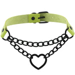 Load image into Gallery viewer, All black Heart chain choker goth girls collar grunge style punk chokers harajuku kawaii necklace  chocker halloween accessories
