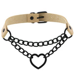 Load image into Gallery viewer, All black Heart chain choker goth girls collar grunge style punk chokers harajuku kawaii necklace  chocker halloween accessories
