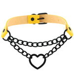 Load image into Gallery viewer, All black Heart chain choker goth girls collar grunge style punk chokers harajuku kawaii necklace  chocker halloween accessories
