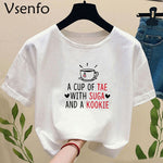 Load image into Gallery viewer, Harajuku Kpop Tshirt A Cup of Tae with Suga and Kookie T-shirt Bangtan Sonyeondan K-Pop Art Korean Fashion Summer Women Clothes
