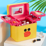 Load image into Gallery viewer, Fashion Cute Cosmetic Bag Cartoon Duck Makeup bag Large Capacity Make Up Box Portable Beauty bag Case Korean style makeup pouch
